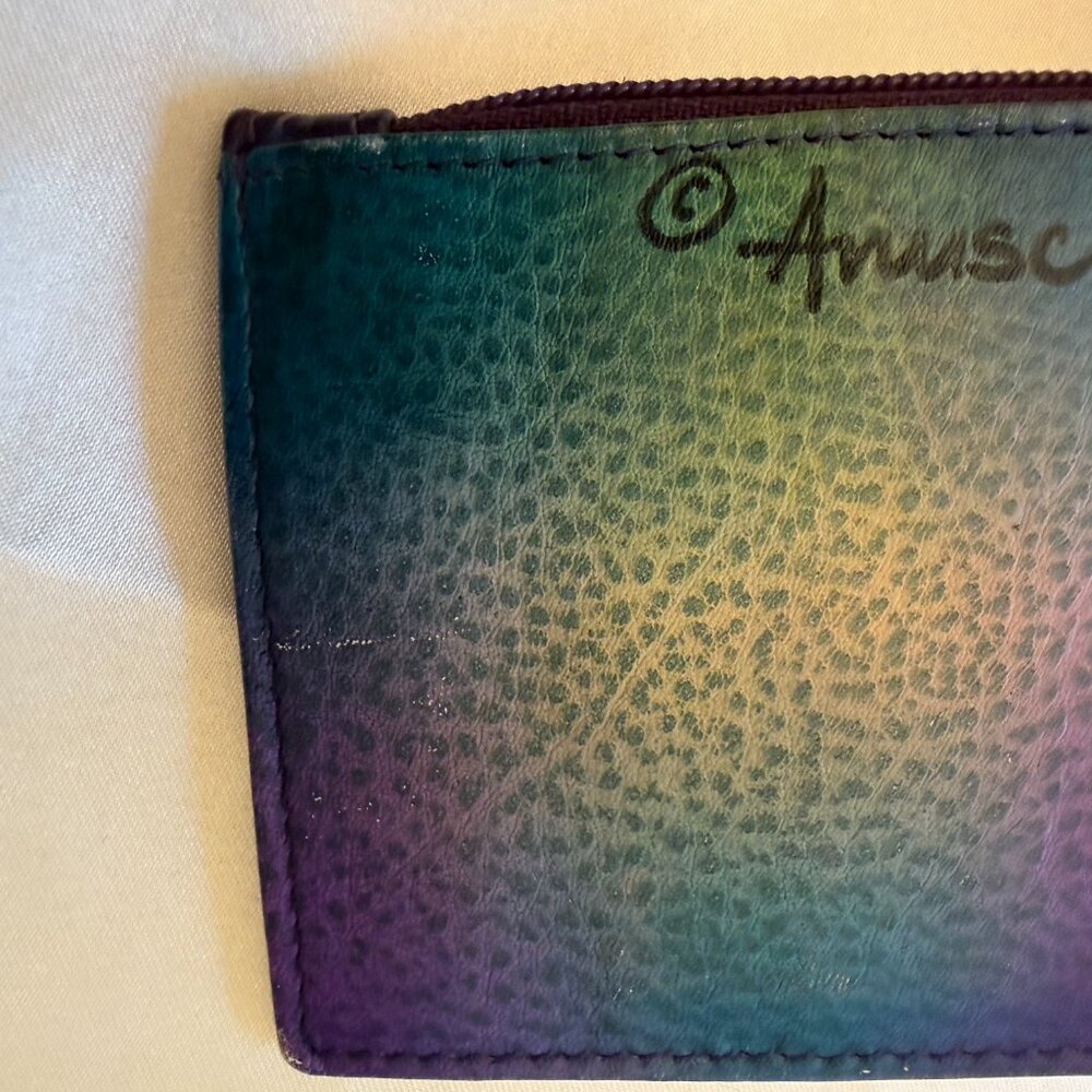 Anuschka handpainted RFID blocking card case with coin pouch EUC - Picture 6 of 6
